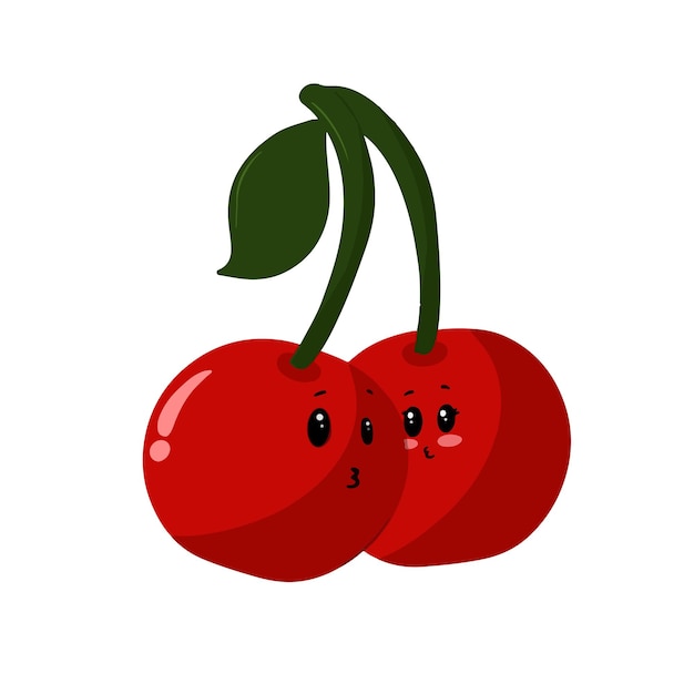 el arte de la ilustración vectorial de la cereza roja
