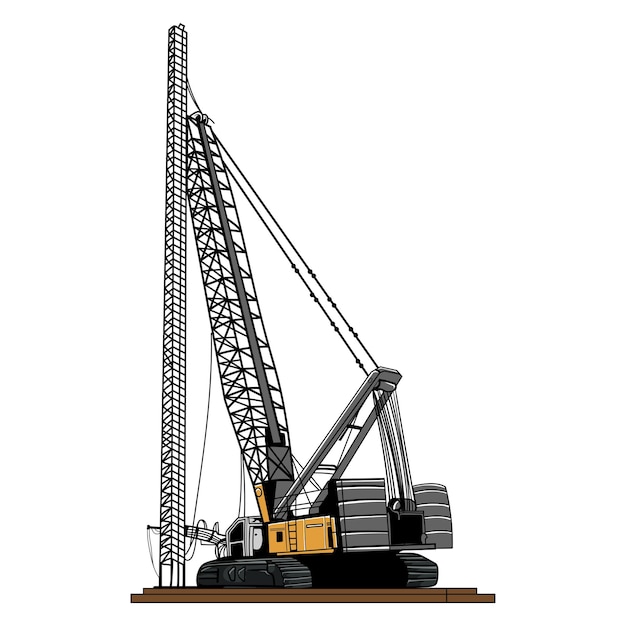 Arte y ilustración vectorial de la grúa de construcción