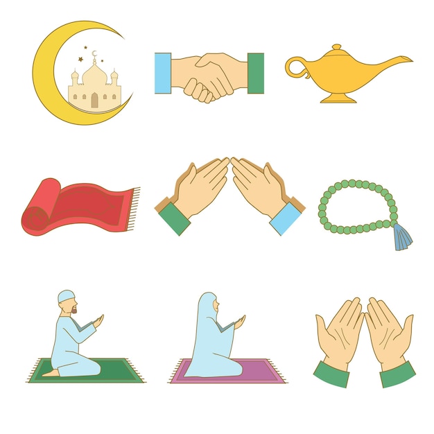 El arte de la ilustración vectorial del icono de Ramadhan