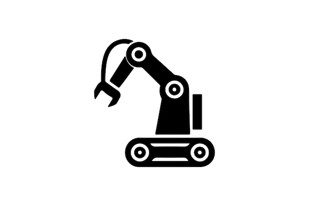 Arte y ilustración vectorial de íconos de robots industriales