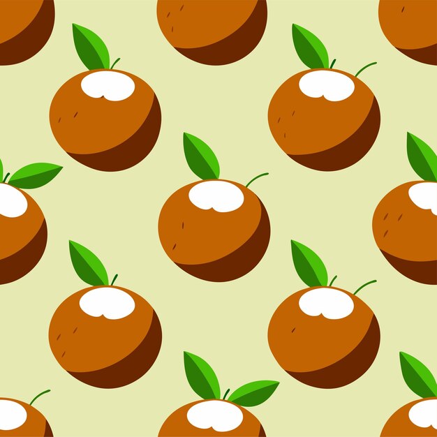 arte y ilustración vectorial de patrón sin costuras de frutas de coco