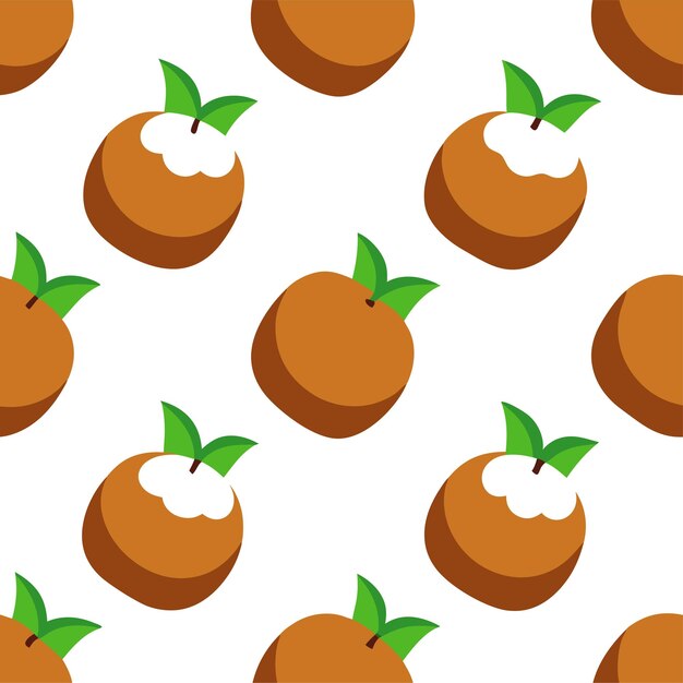 arte y ilustración vectorial de patrón sin costuras de frutas de coco