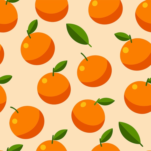 arte y ilustración vectorial de patrón sin costuras de frutas naranja