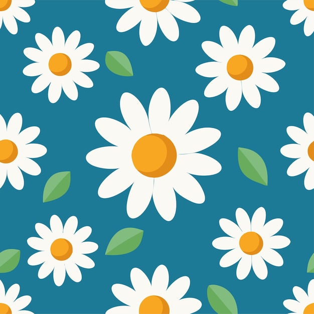 arte y ilustración vectorial de patrones sin costuras de flores de margarita