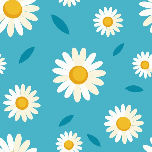 arte y ilustración vectorial de patrones sin costuras de flores de margarita
