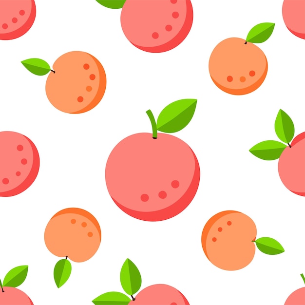 Arte y ilustración vectorial de patrones sin costuras de fruta de guayaba