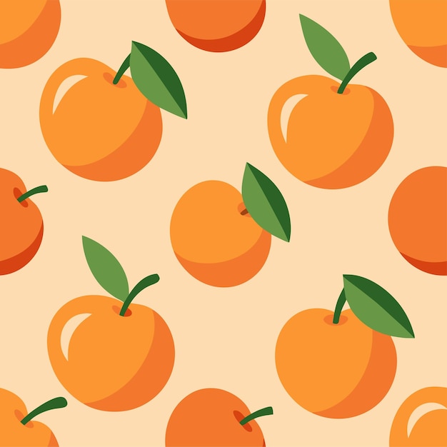 arte y ilustración vectorial de patrones sin costuras de frutas de melocotón