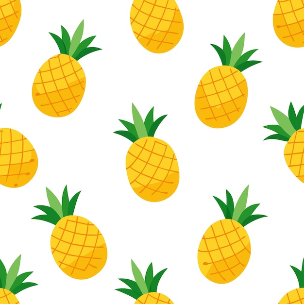 arte y ilustración vectorial de patrones sin costuras de frutas de piña