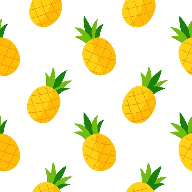 arte y ilustración vectorial de patrones sin costuras de frutas de piña