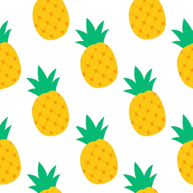 arte y ilustración vectorial de patrones sin costuras de frutas de piña