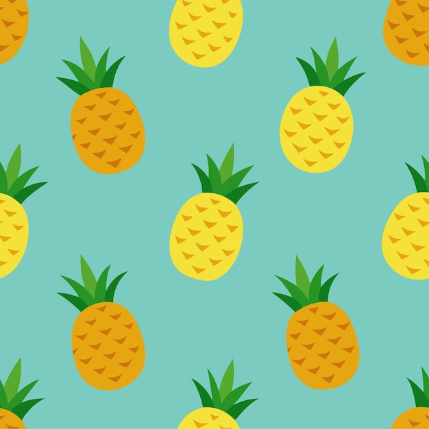arte y ilustración vectorial de patrones sin costuras de frutas de piña