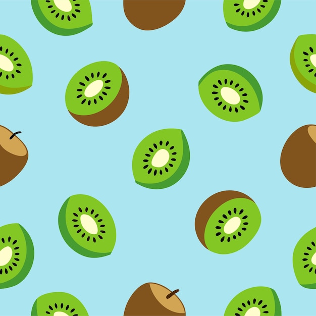 Arte y ilustración vectorial de patrones sin costuras de kiwi