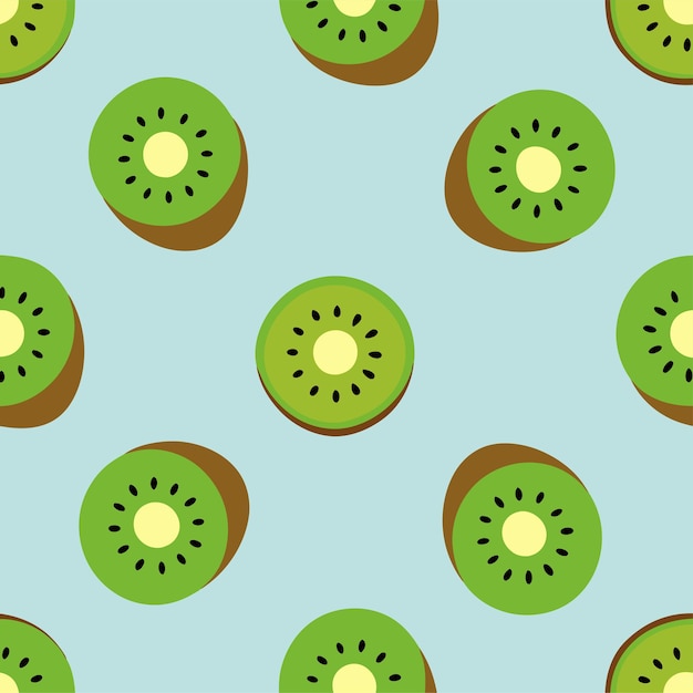 Arte y ilustración vectorial de patrones sin costuras de kiwi