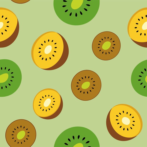 Arte y ilustración vectorial de patrones sin costuras de kiwi