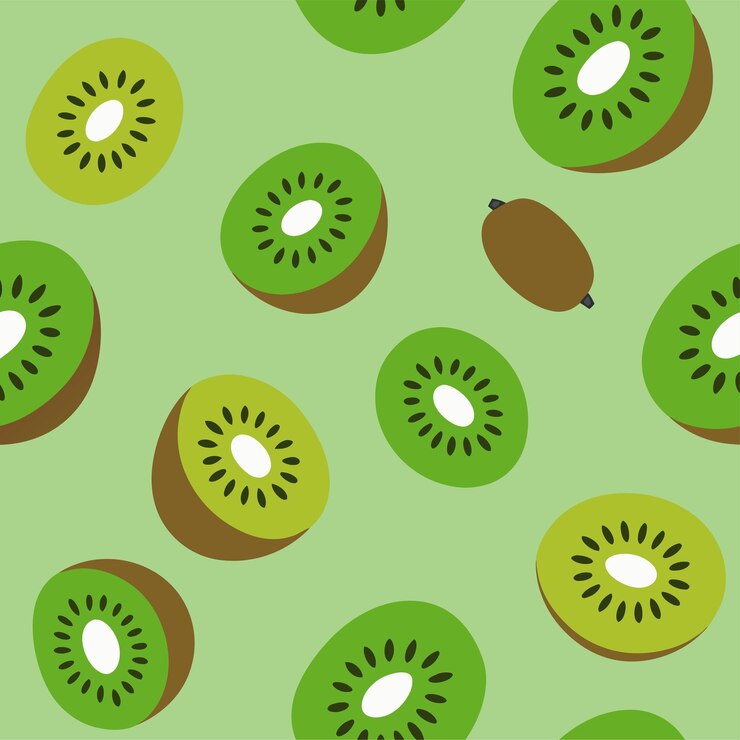 Vector arte y ilustración vectorial de patrones sin costuras de kiwi