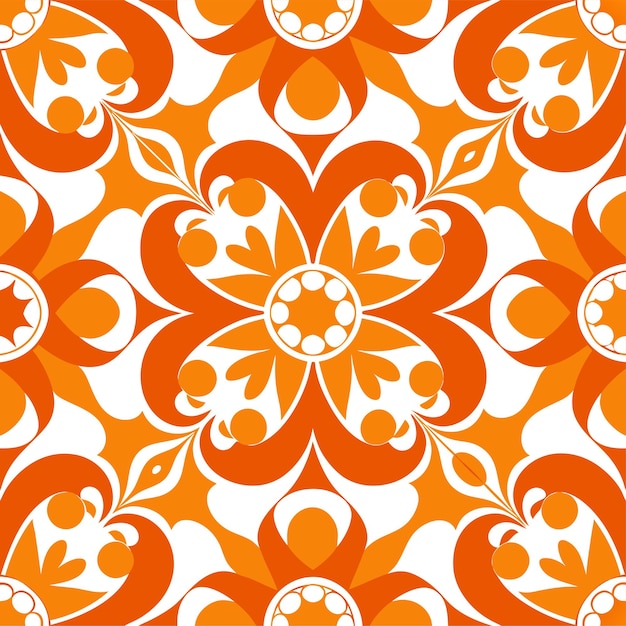 arte y ilustración vectorial de patrones sin costuras naranja contemporáneos