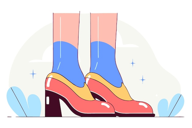 El arte de la ilustración de zapatos de tacos rojos brillantes sobre un fondo blanco
