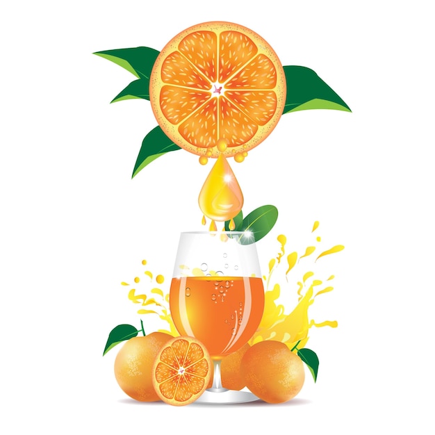 Vector arte de jugo de naranja