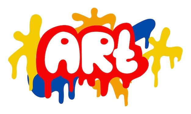 Arte de letras coloridas en un estilo de graffiti redondeado Letras y formas redondeadas con rayas de pintura