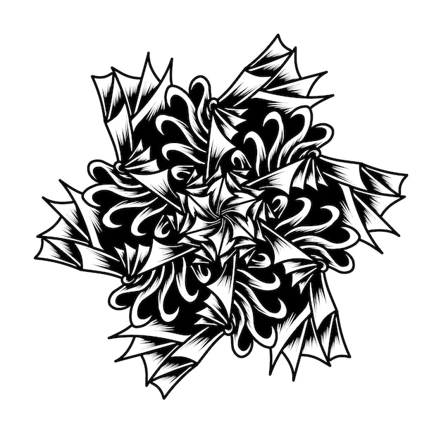 Arte de línea abstracta de plantas parásitas