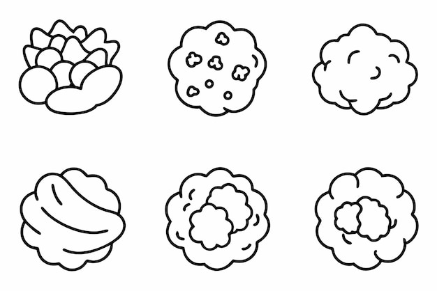 Arte de línea de Aloo Gobi dibujo detallado de comida