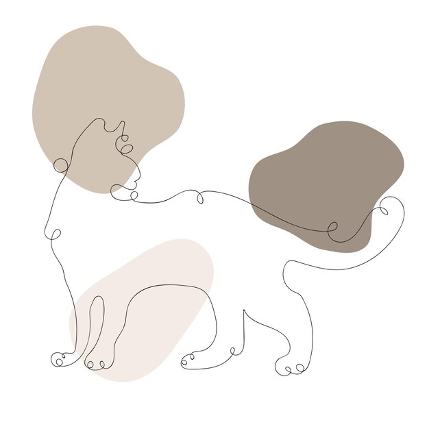 Arte de línea de animales de gato
