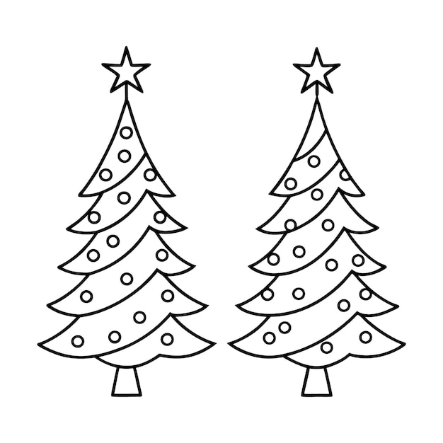 Arte de línea de árbol de Navidad Arte vectorial