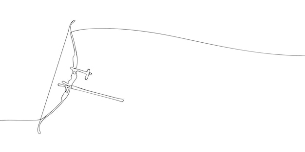 Arte de la línea de arco y flecha de tiro con arco