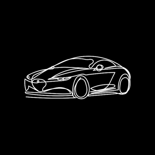 arte de una línea de automóviles arte de línea continua diseño de arte de línea mínima de automóviles
