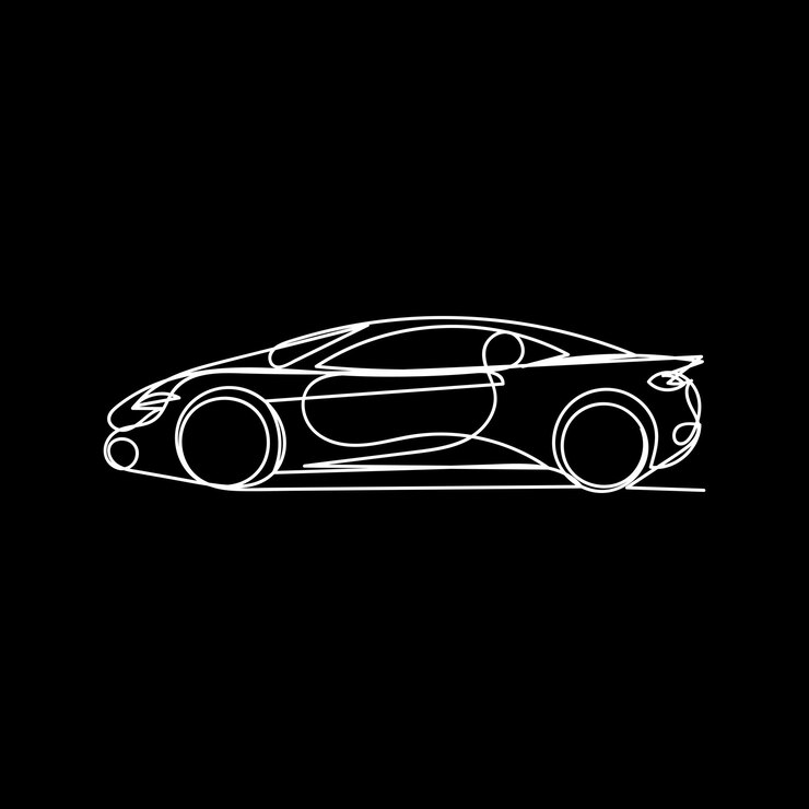 Vector arte de una línea de automóviles arte de línea continua diseño de arte de línea mínima de automóviles