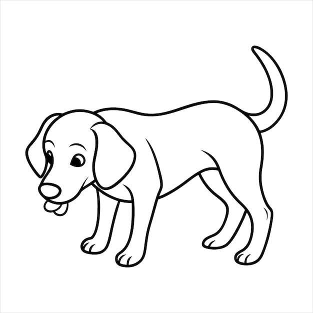 Arte de la línea de Beagle Nuzzling