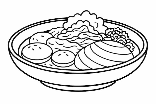 El arte de la línea Bibimbap elegante obra de arte moderna de moda