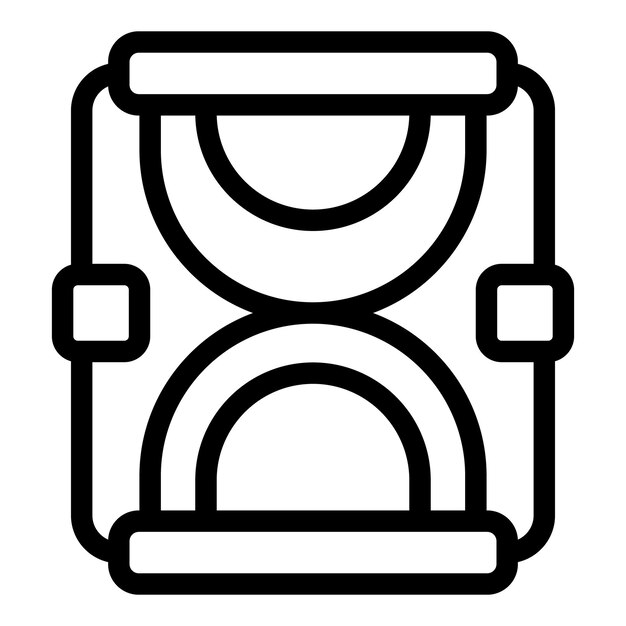 Arte de línea en blanco y negro de un asiento de seguridad de automóvil