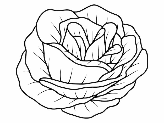 Arte de línea de boceto de flor dibujada a mano