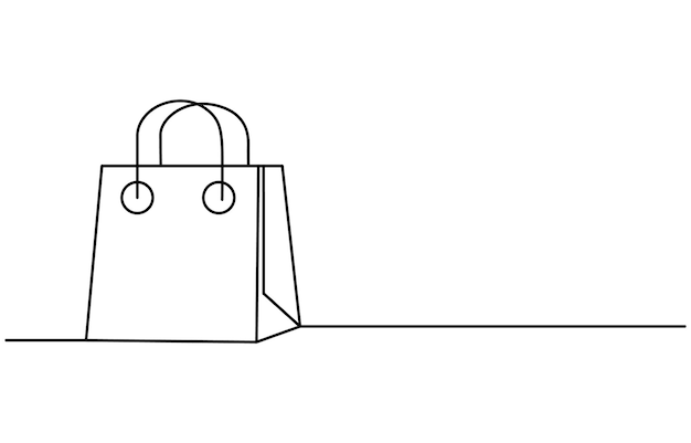 Arte de la línea de bolsas de compras