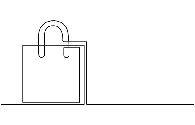 Arte de la línea de bolsas de compras