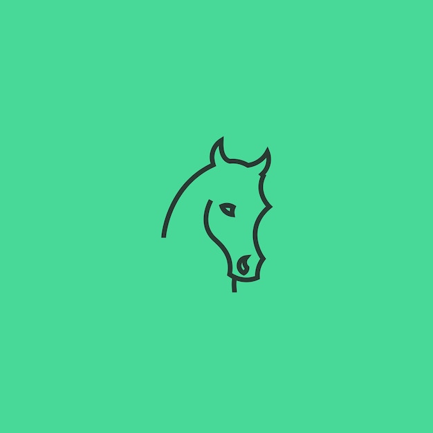 Vector arte línea caballo diseño logotipo minimalista simple inspiración ilustración vector