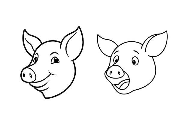 Arte de la línea de la cabeza del cerdo