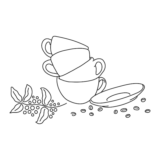 Arte de línea de café Latte Espresso