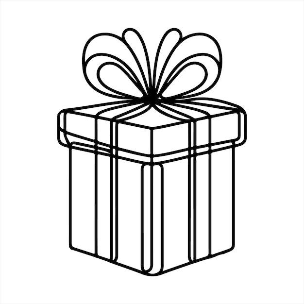 Arte de la línea de la caja de regalos