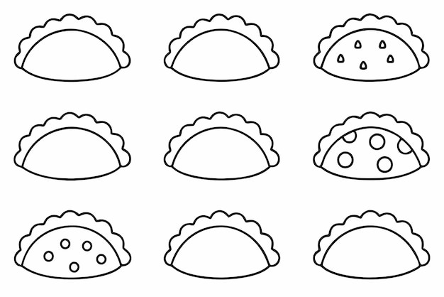 Arte de línea de calzone obra de arte culinaria creativa