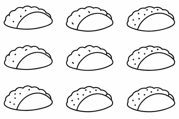 Arte de línea de calzone representación de pastelería minimalista