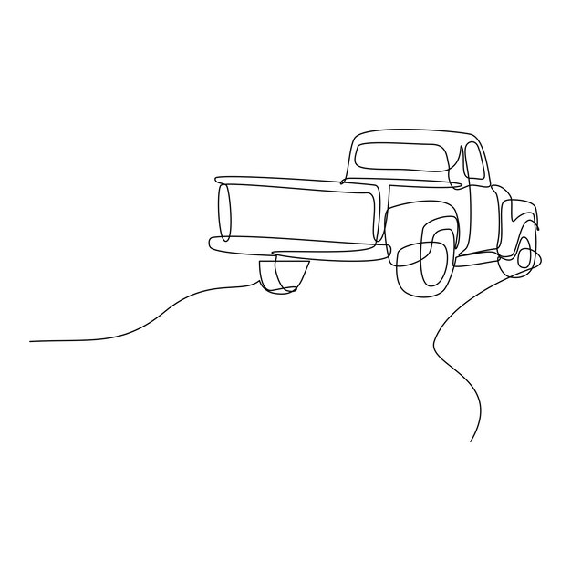 Arte de la línea de camionetas vintage