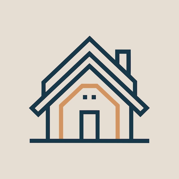 Arte de la línea de la casa Concepto de diseño del logotipo