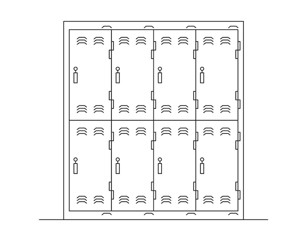 Arte de línea de casillero escolar
