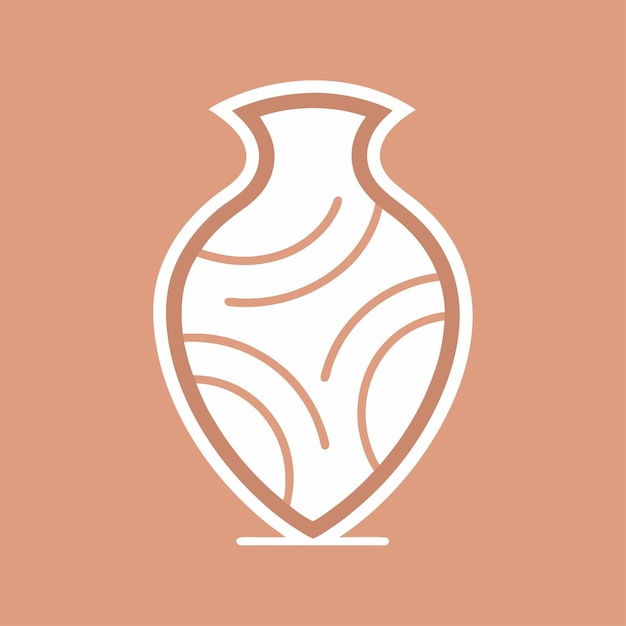 Arte de la línea de cerámica Concepto de diseño del logotipo