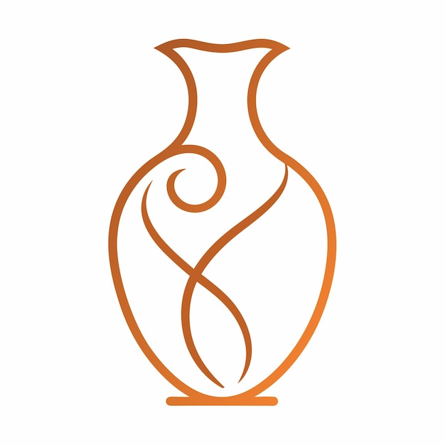 Arte de la línea de cerámica Concepto de diseño del logotipo