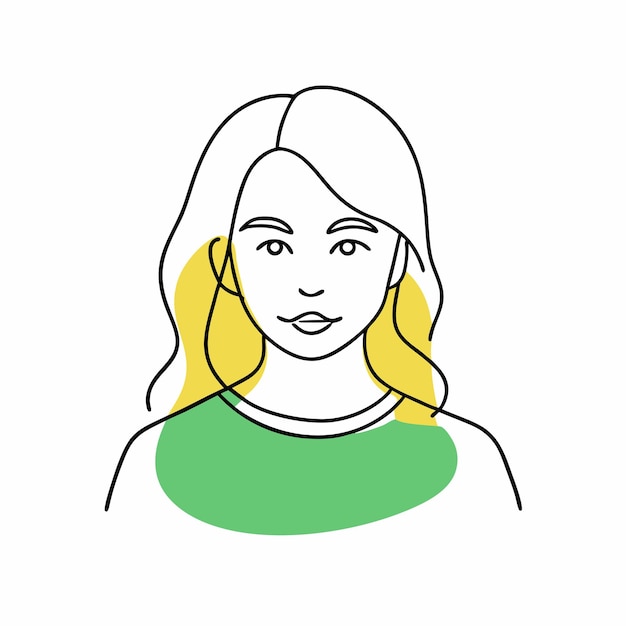 Arte de línea de chicas minimalistas sobre fondo blanco