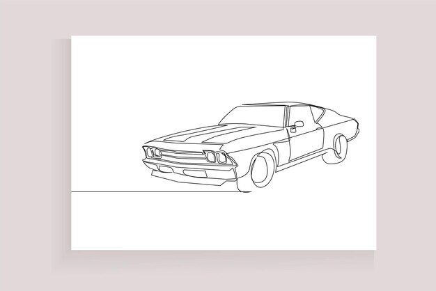 arte de línea de coche vintage americano vintage