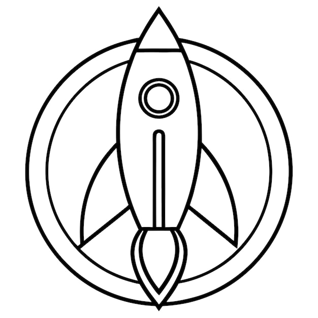 Arte de la línea de cohetes Icono de logotipo Diseño vectorial imprimible Obra artística